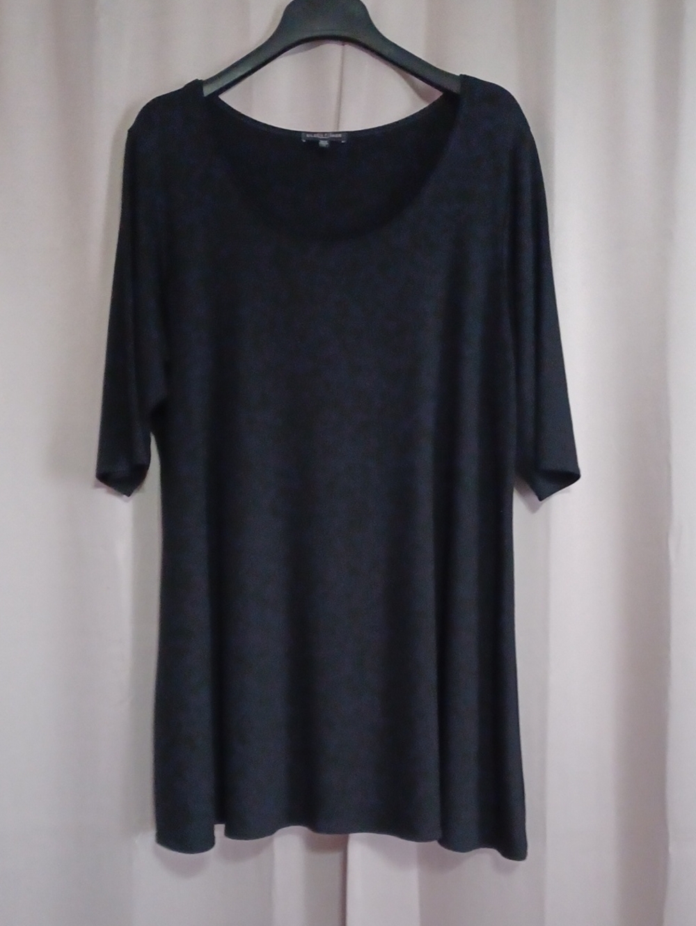 Eileen Fisher Viscose Jersey 3/4 Sleeve Scoopneck Shift Dress Tunic Plus Size 1X
